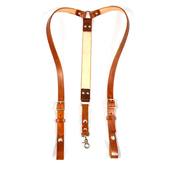 Suspenders-to be used w/ belt by GangWarilyLeather on Etsy