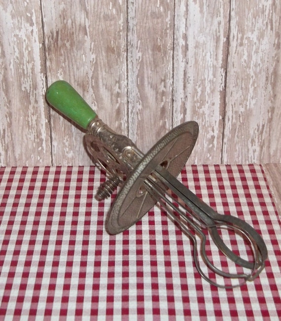 Vintage A&J Hand Crank Mixer Egg Beater with by CountryMini