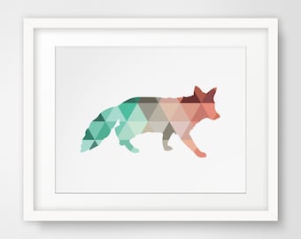 Fox Wall Art fox print fox wall art geometric animal print triangle home Fox Wall Art fox print fox wall art geometric animal print triangle home