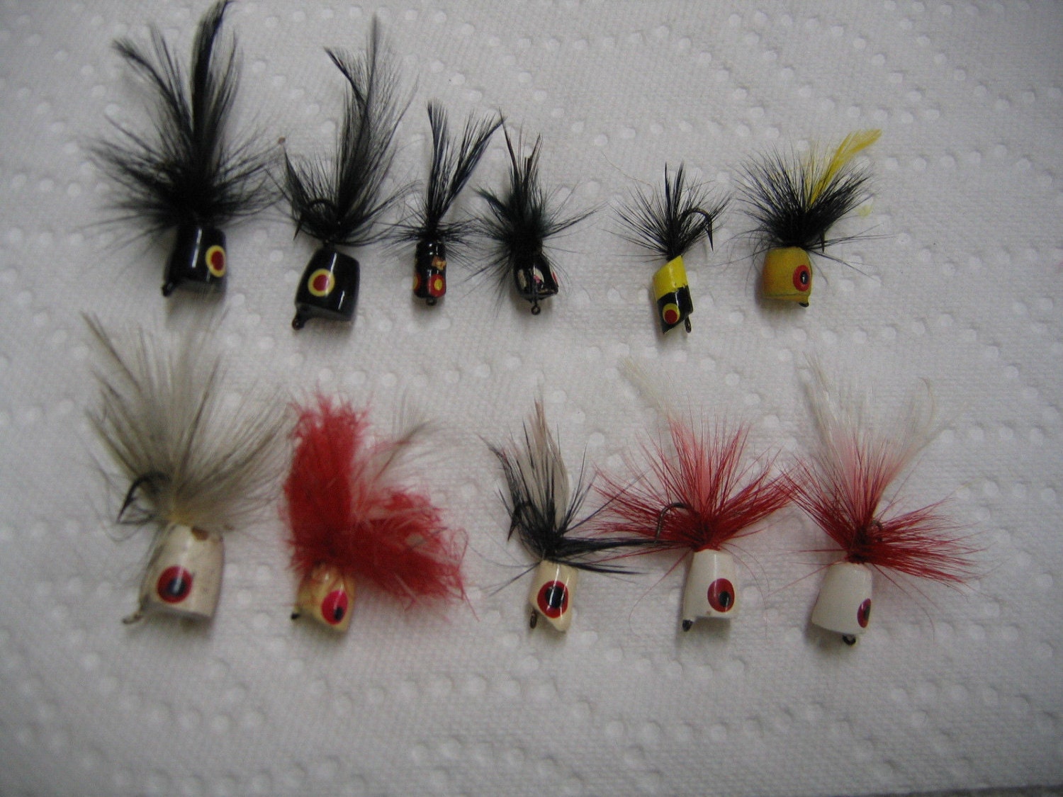 Vintage Fly Fishing Small Popper Lures Set of 12