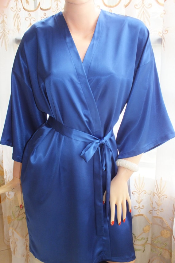 Royal Blue Silk robeBridal party robes getting by LoveBirdsCo