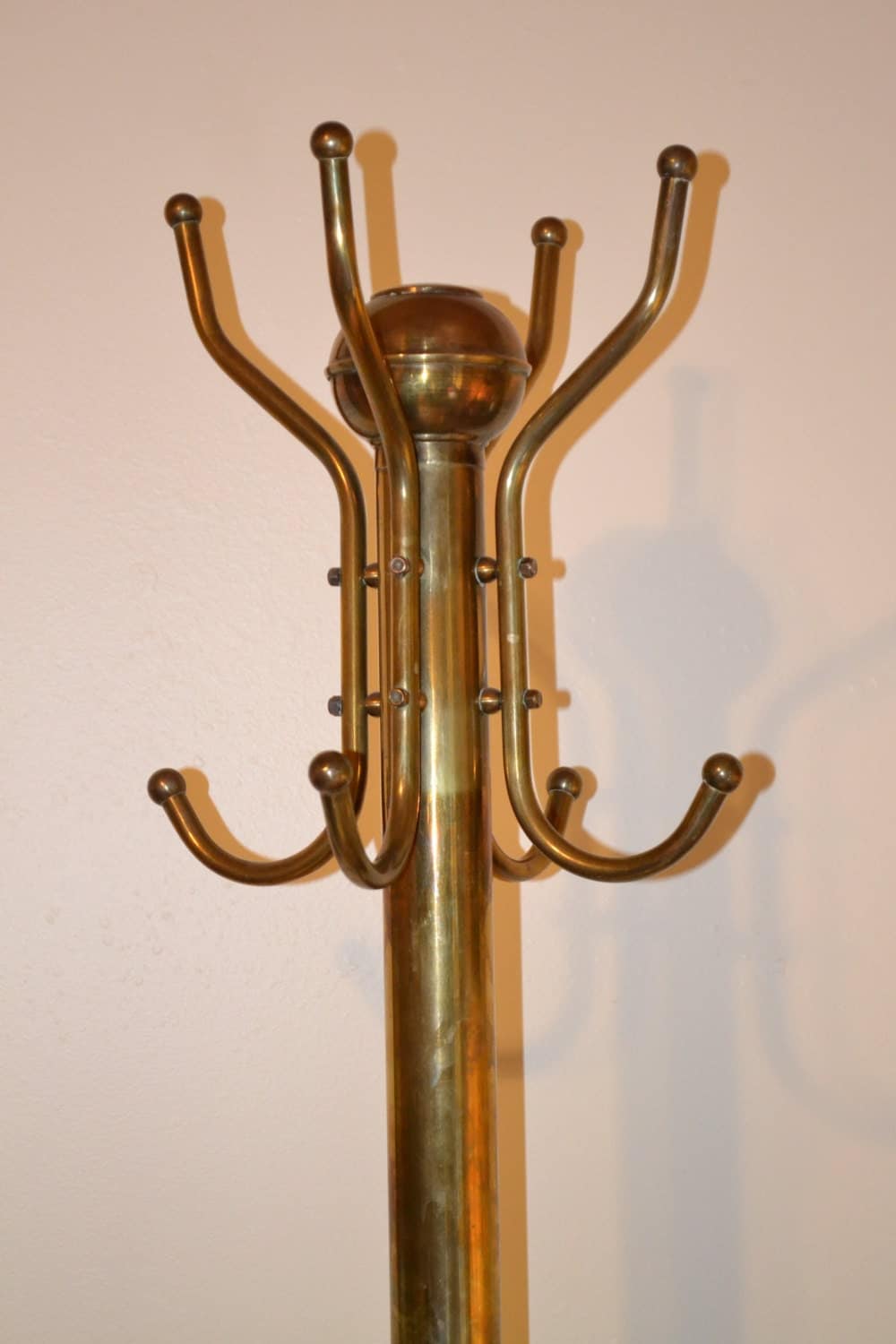 Vintage Brass Coat Rack Hat Rack Tall Antique PanchosPorch