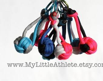 Bulk Volleyball Keychain Gift for Team, Paracord Knot, Custom Colors and Quantities