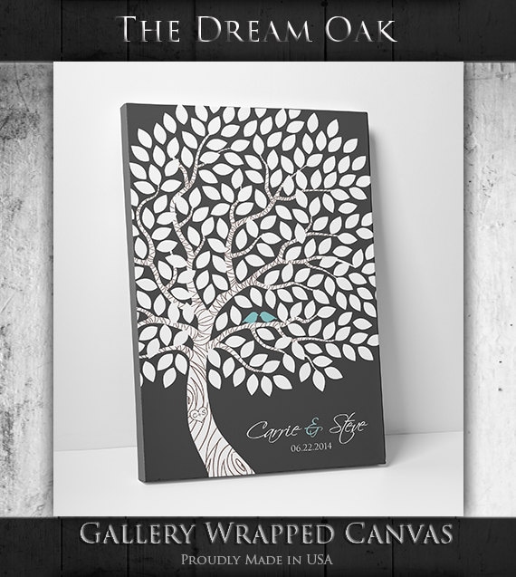 Custom Wedding Guest Book // Unique Wedding Guestbook // Wedding Tree Guestbook // Canvas or Print // 55-150 Guests 16x20 Inches by WeddingTreePrints