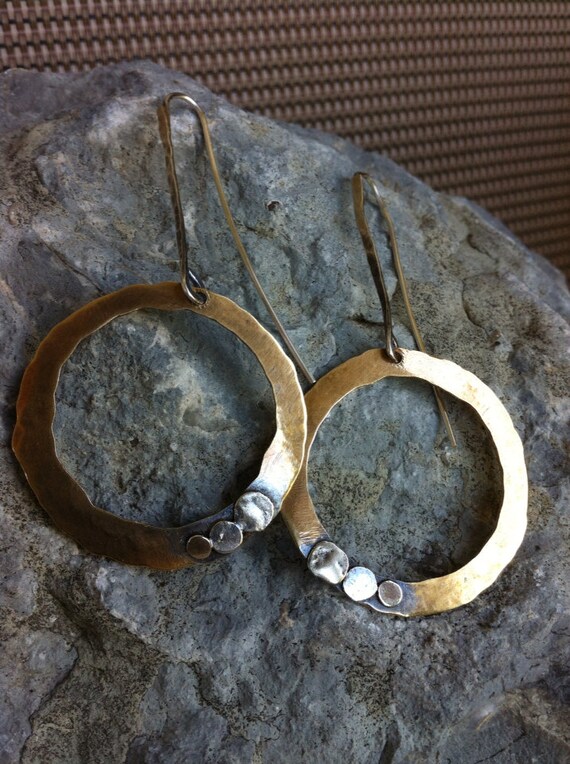 Bronze & Sterling Silver Earrings