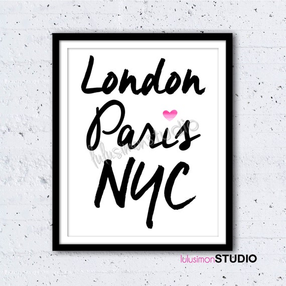 London Paris New York World Cities Print Wall by ...