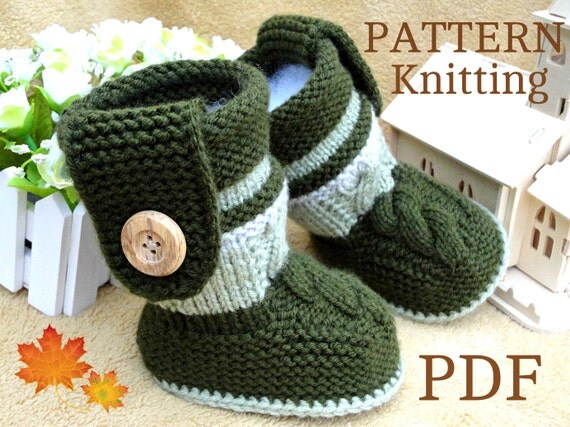 free baby boy booties knitting pattern