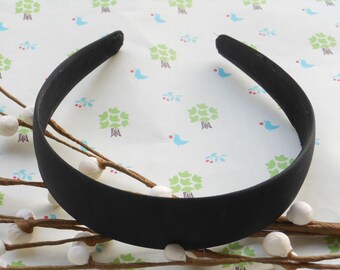 SALE--10 pcs Black Satin Headbands-- 20mm Wide