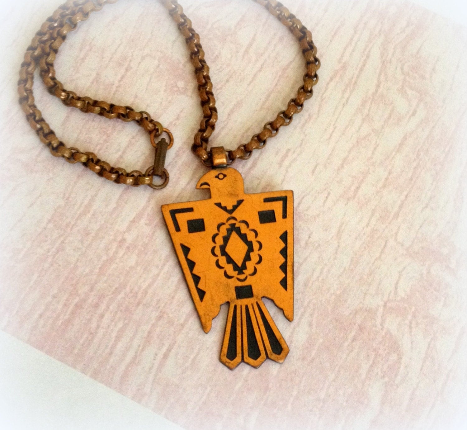 Copper Eagle Pendant Native American Eagle Pendant Vintage