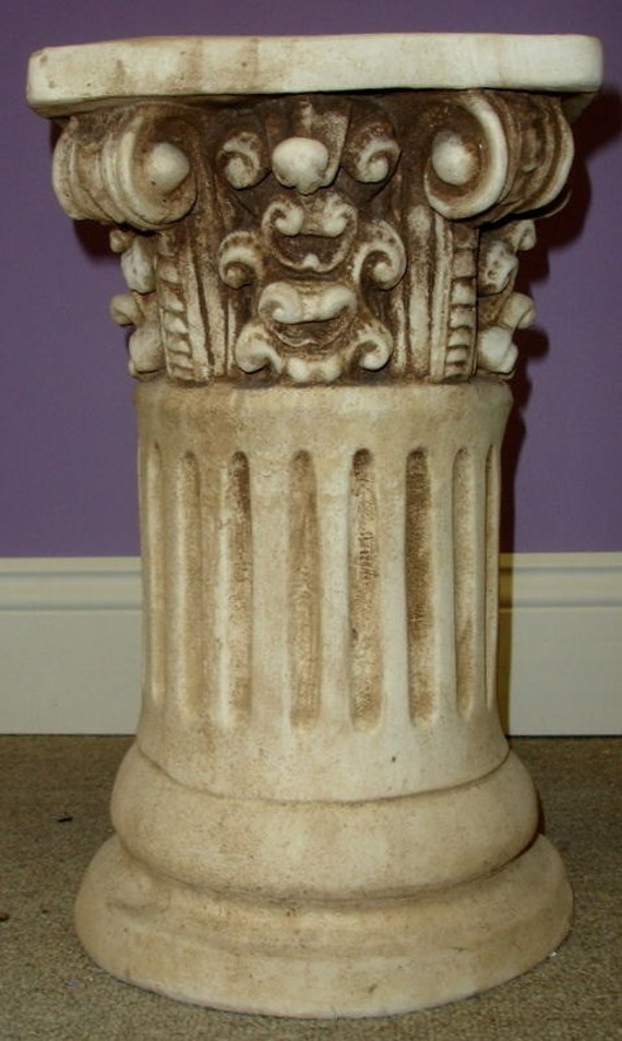 Classic Greek Roman Ornate Column Pedestal Ionic Fluted Home