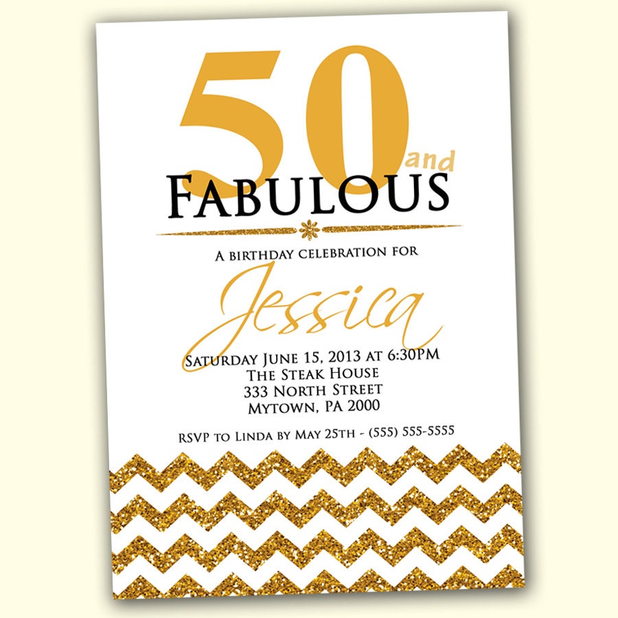 Fifty And Fabulous Birthday Invitations 1