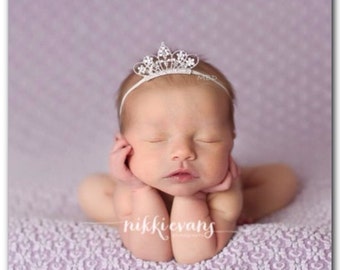 Newborn Tiara Crown Newborn Rhinestone Crown Newborn Photo Prop Princess Newborn Headband