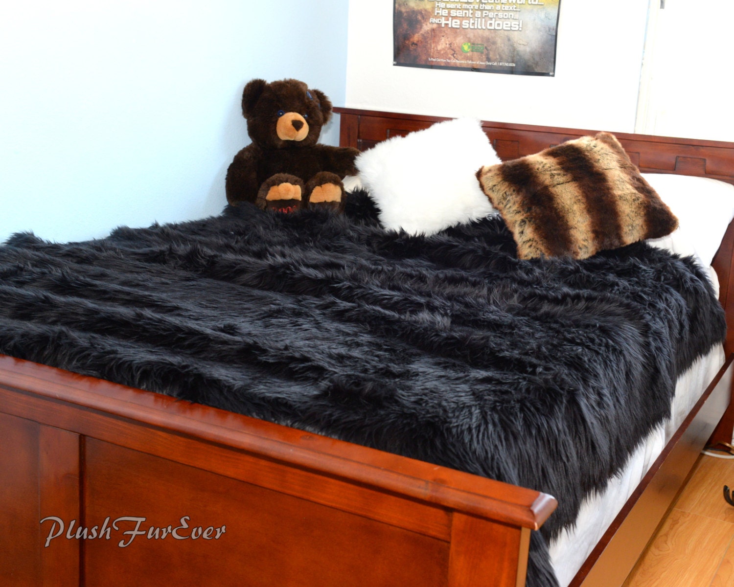 faux fur fitted mattress cover