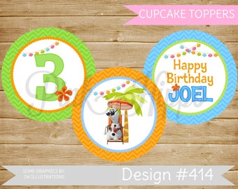 Summer Olaf Boy:414- PRINTABLE CUPCAKE TOPPERS