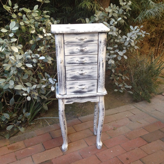 shabby chic white jewelry box floor standing by shabbyshores shabby chic white jewelry box floor standing by shabbyshores