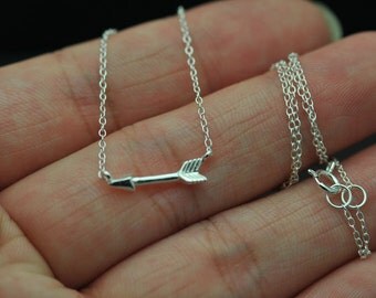 Dainty All Sterling Silver arrow Necklace - Arrow necklace