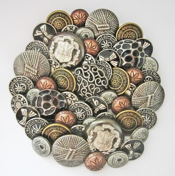 Mix metal buttons Lot 50 assorted bulk metal wholesale