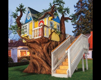 Victorian Tree House or Playhouse with Artificial Tree