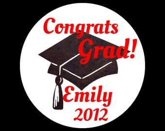 GRADUATION 2014 You Choose school Color EDIBLE image cake topper decoration party Custom cupcake cookie round