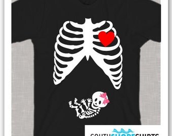 Funny Pregnancy Skeleton Shirt Baby Girl