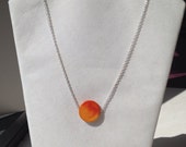 Wooden Pendant Hand painted in Shades of Yellow and Orange 