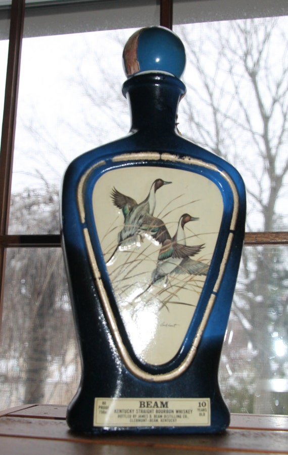 Vintage Jim Beam Wildlife Liquor Decanter with Duck Motif