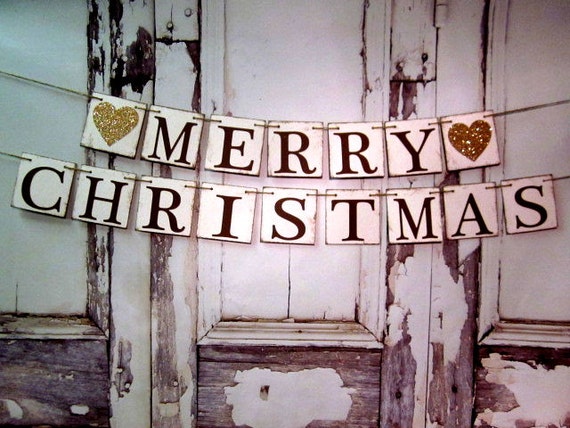 Items similar to Christmas Signs-Merry Christmas Banners-Rustic