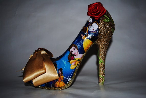 Beauty and the Beast Custom Heels by BecciBoosCustomShoes  