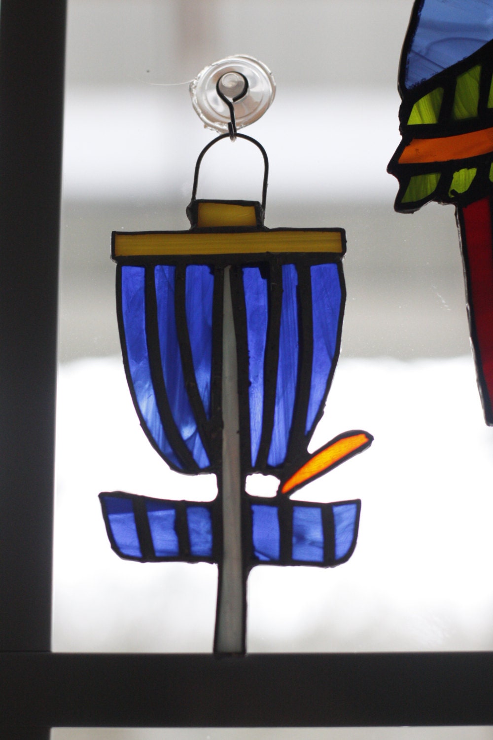 Stained Glass Disc Golf Basket Suncatcher