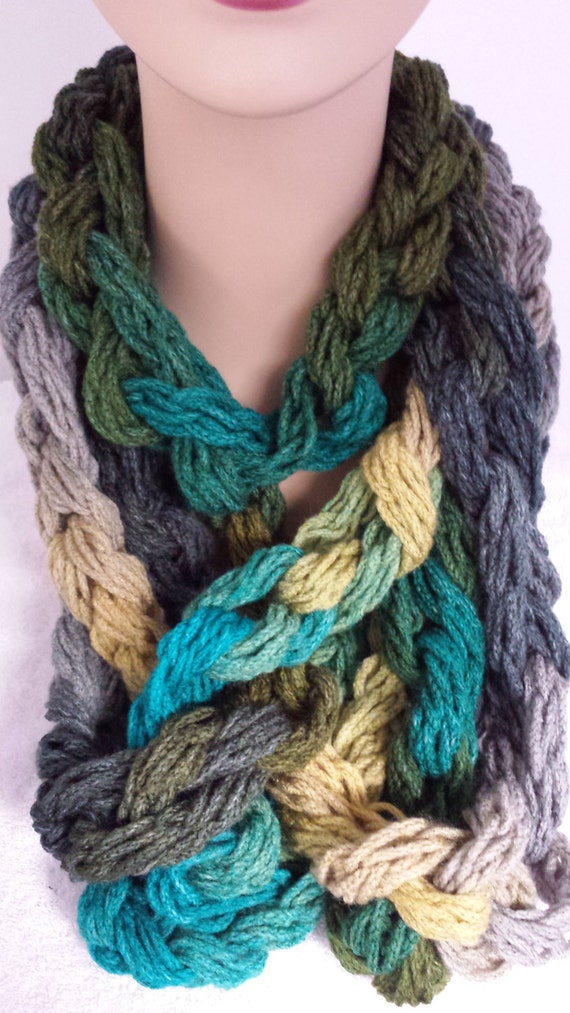 Hand Crochet Cowl Chain Scarf