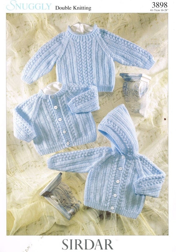 Assorted baby cardigan hoodie vintage knitting pattern PDF