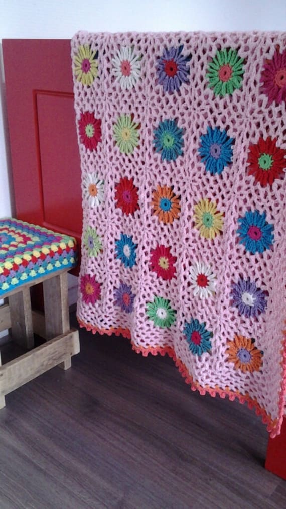 Pattern crochet flower blanket by GeHaaktdoorMarijtje on Etsy