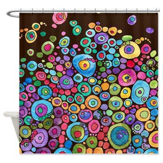 Artistic Shower Curtain Bubbles Watercolor Unique