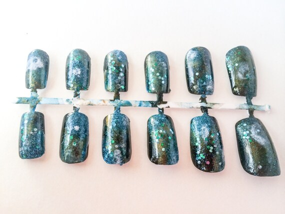 Galaxy fake nails space false nails nebula by LetThemSparkle