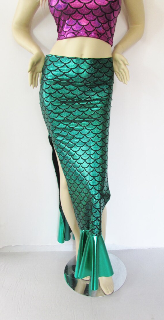 Green Mermaid skirt Stretch Costume Party