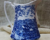 Vintage REVERIE Alfred Meakin Staforshire Blue and White Pitcher