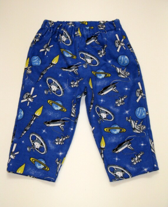 Flannel Space themed Pajama pants Rockets and Size