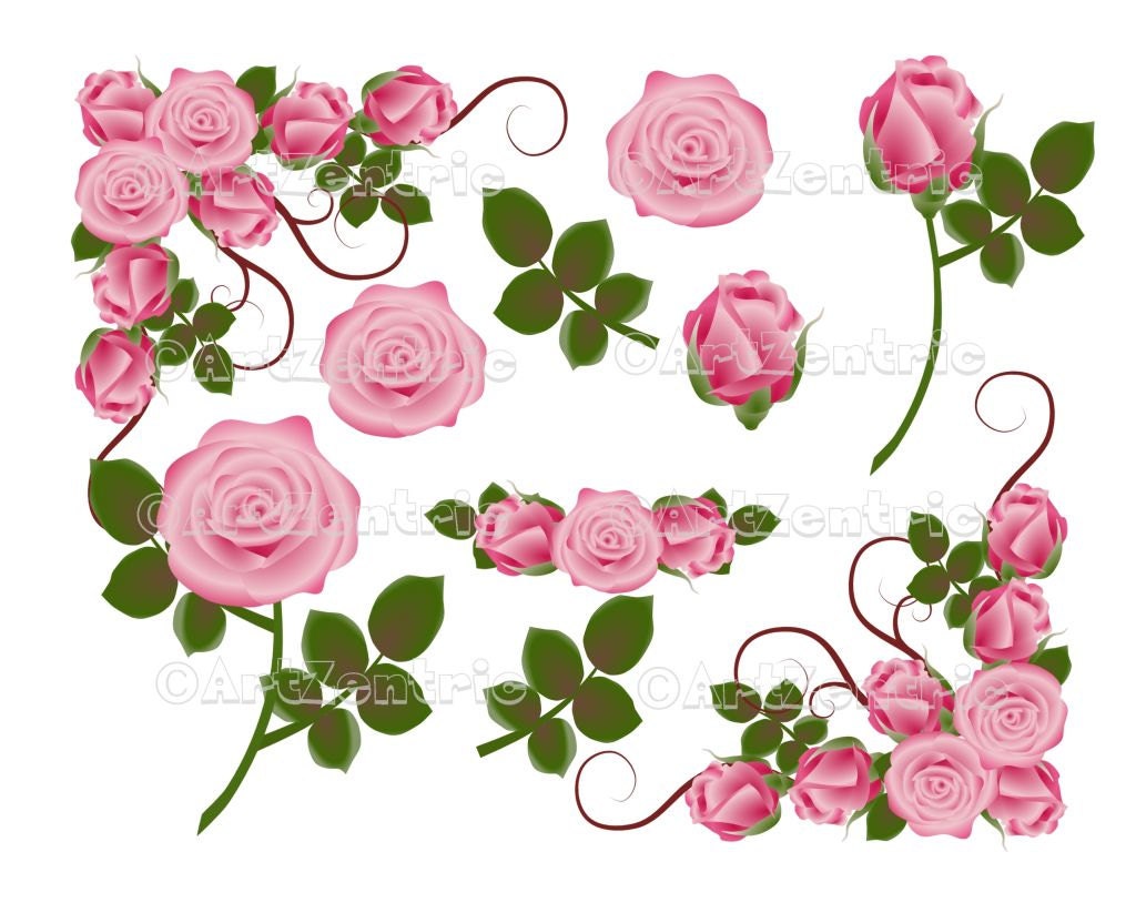 clip art roses pink - photo #23