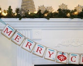 Merry CHRISTMAS Banner, Holiday Mantle Garland, Holiday Photos Banner, Christmas Banners Il_170x135