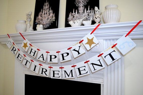 Happy Retirement Banner Police office retirement sign