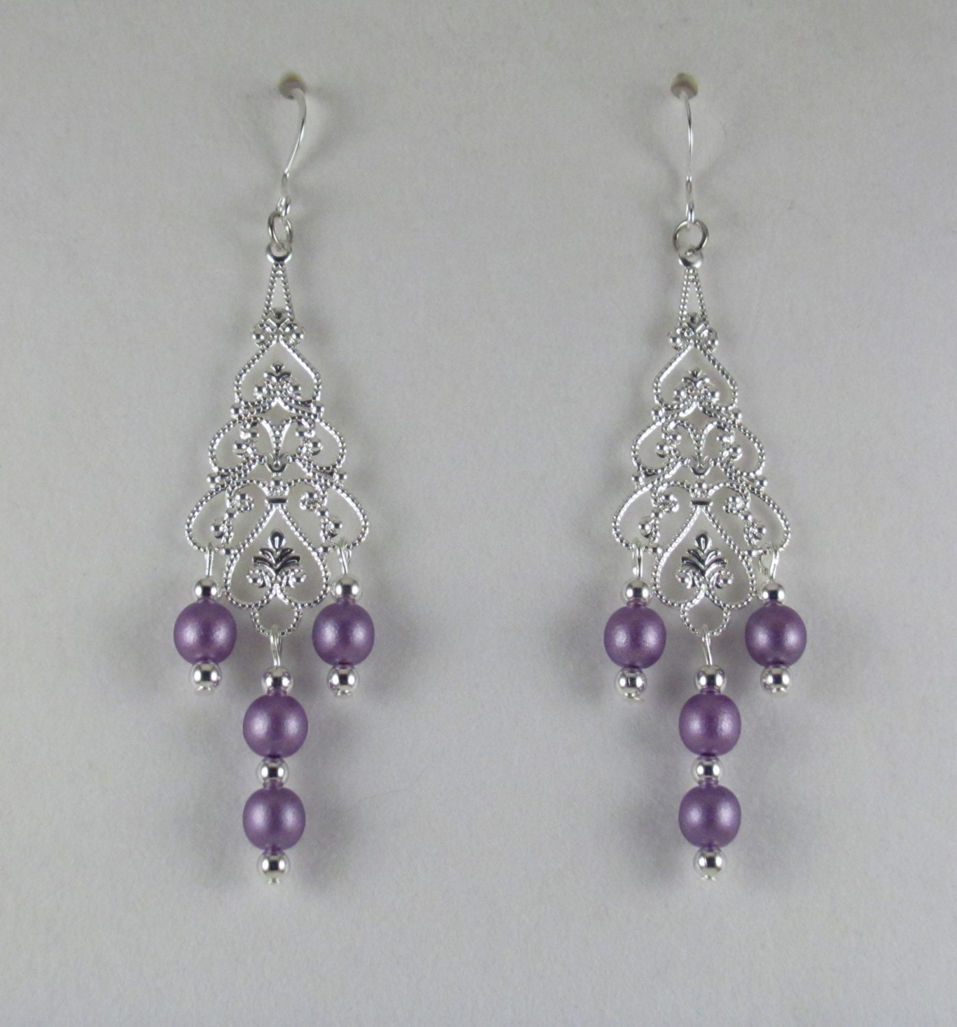 Purple Chandelier Earrings By Shawnawerks On Etsy