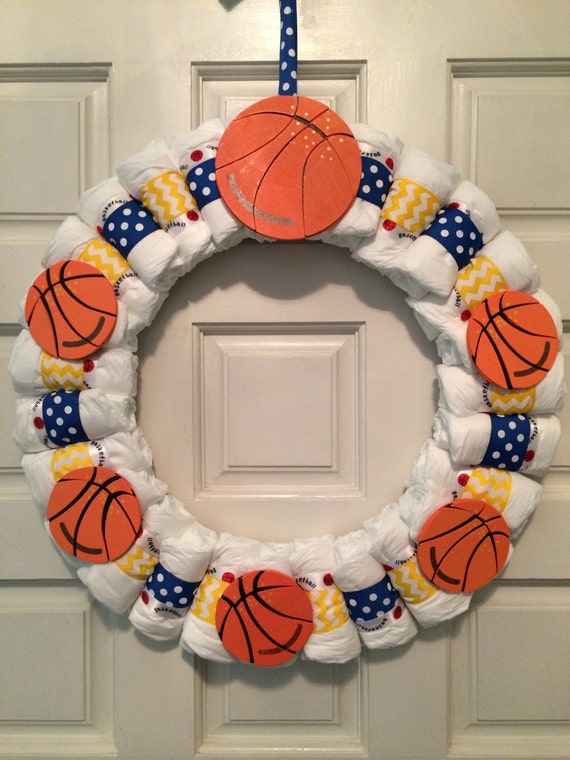 Basketball Diaper Wreath by OsforOlivia on Etsy