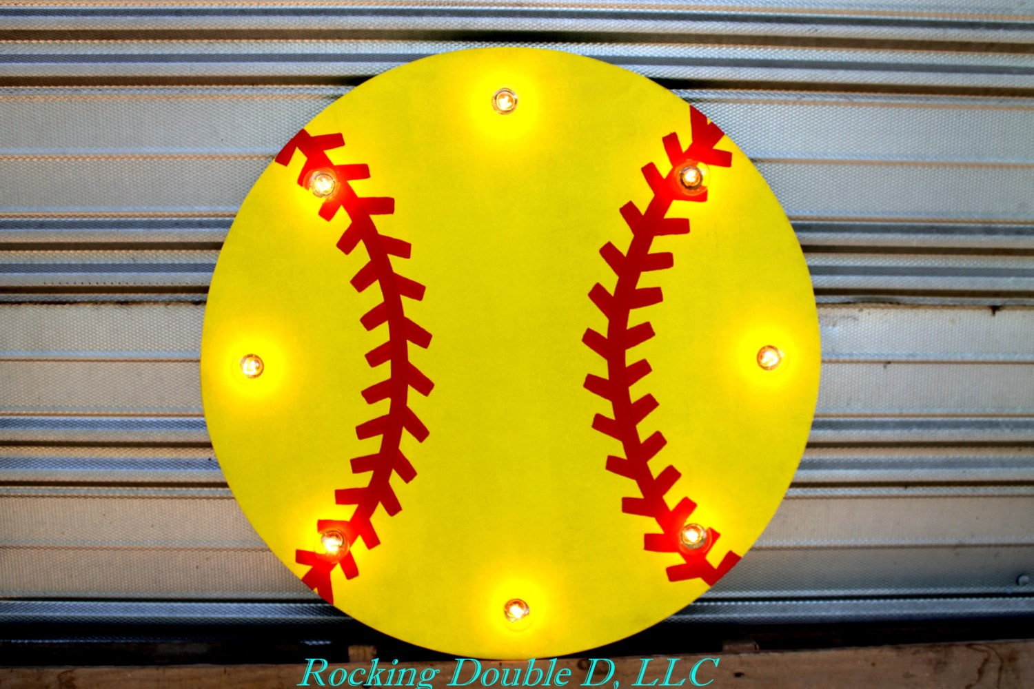 Softball Marquee Sign Custom Painted Light Up by RockingDoubleDLLC