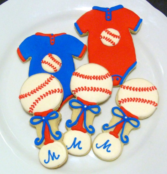 Custom Decorated Gourmet Sugar Cookie Baseball By Sweetrosecookies