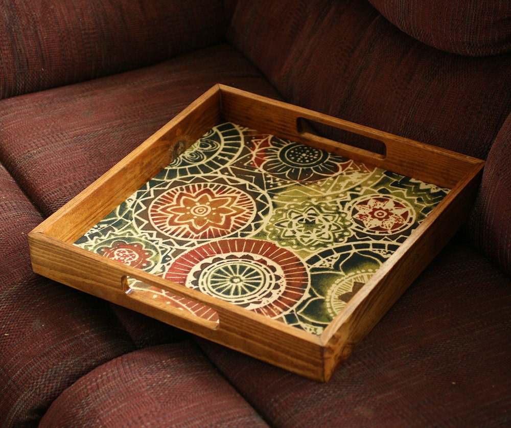 Designer ottoman tray serving tray wine tray Bohemian design