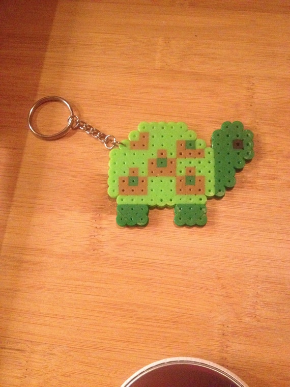 Turtle Perler Bead Key Chain by ThePinkTurtleLady on Etsy