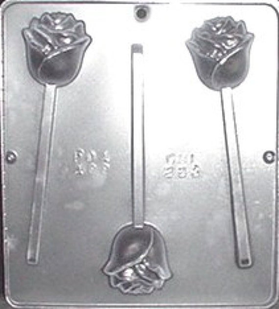 Rose Lollipop Chocolate Candy Mold 283 by CandyMoldsNMore on Etsy