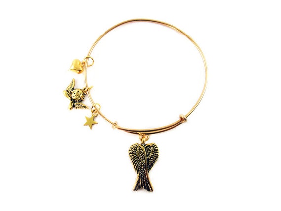 Alex and Ani Inspired Heavenly Angel Bangle Bracelet with