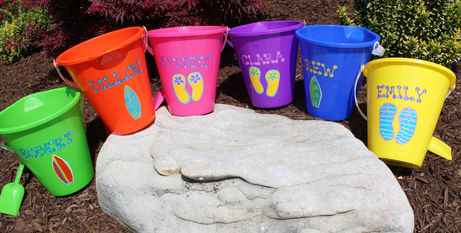 Personalized Beach Bucket Favors Personalized Beach Buckets
