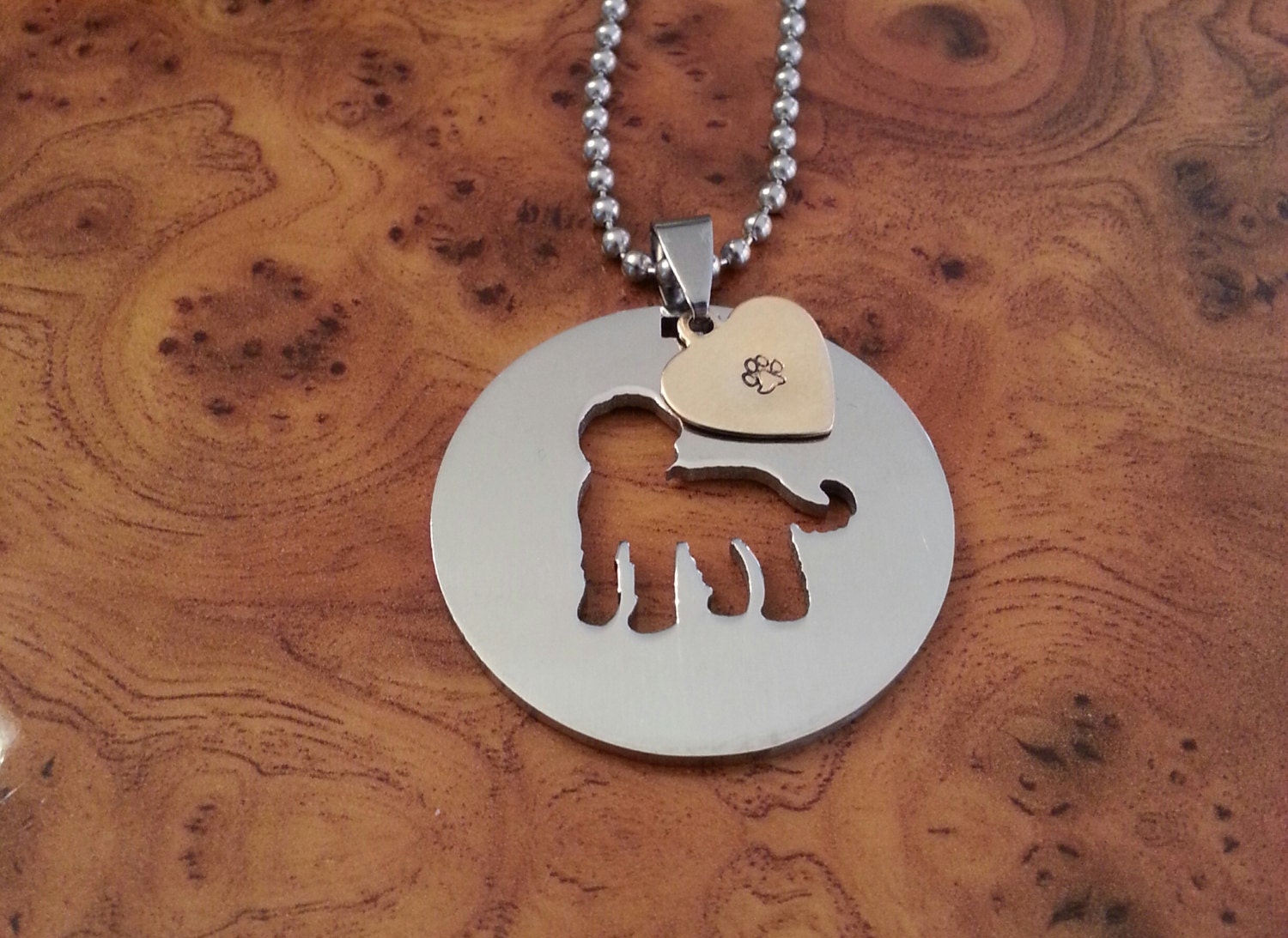 Goldendoodle Pendant Goldendoodle Necklace by K9StampArt on Etsy